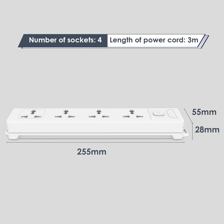et403 4 holes 3m universal conventional power strip china