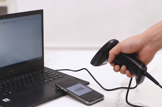 01 델리 ES216 레드 라이트 스캐너